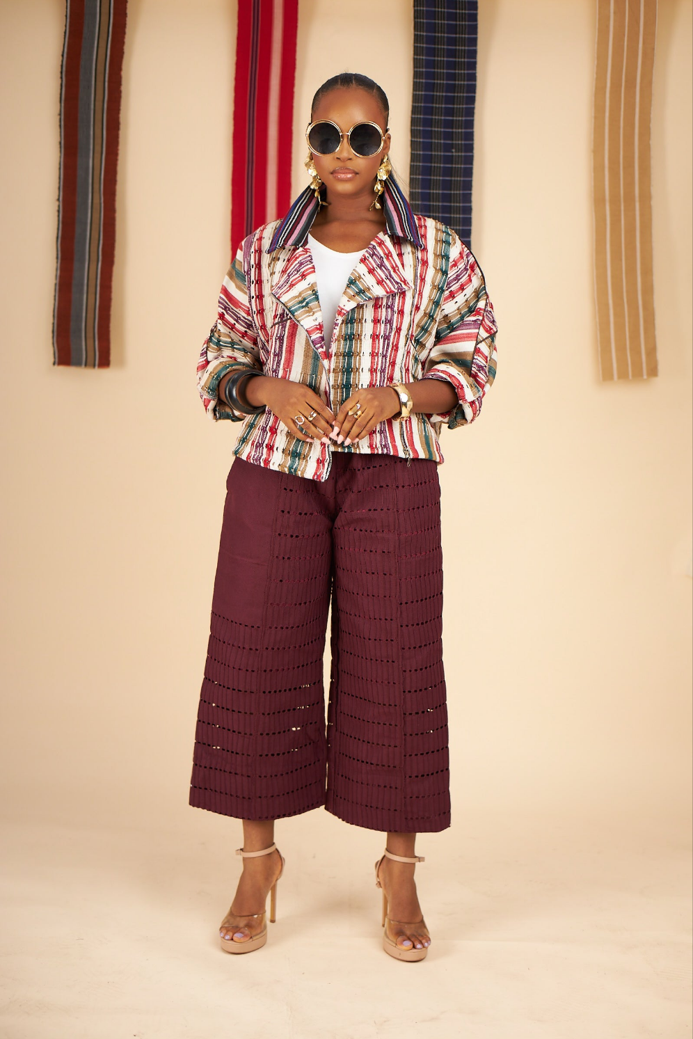 Esohe Aso Oke Cropped Trench Jacket