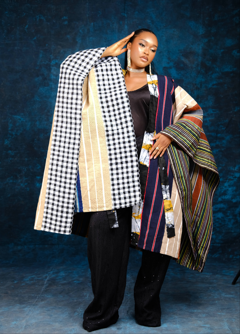 Simisola Aso oke & Adire cape jacket