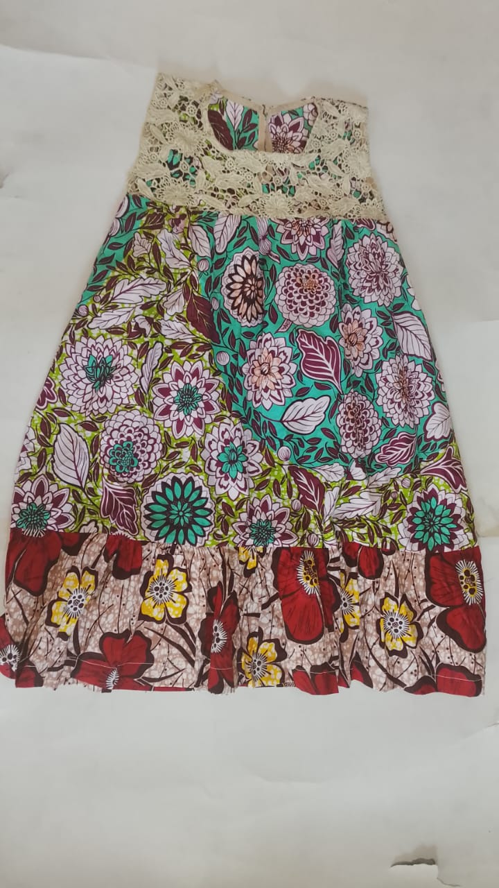 BF Sleeveless 2PRINT Ankara dress