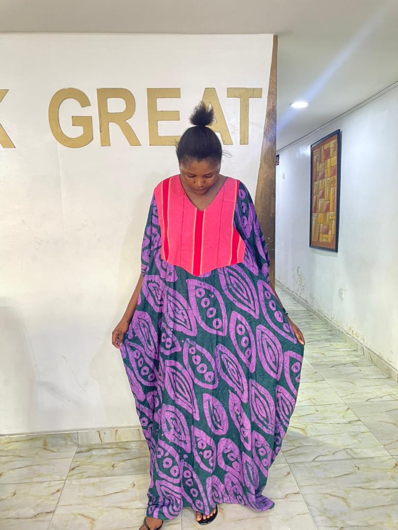 Bf Adire & Aso oke patch boubou