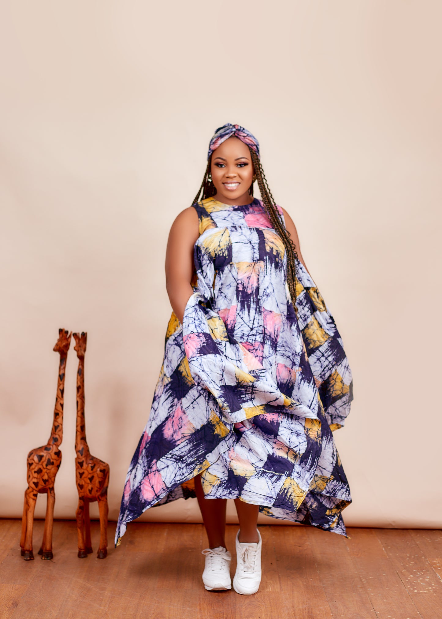 Vera sleeveless adire dress