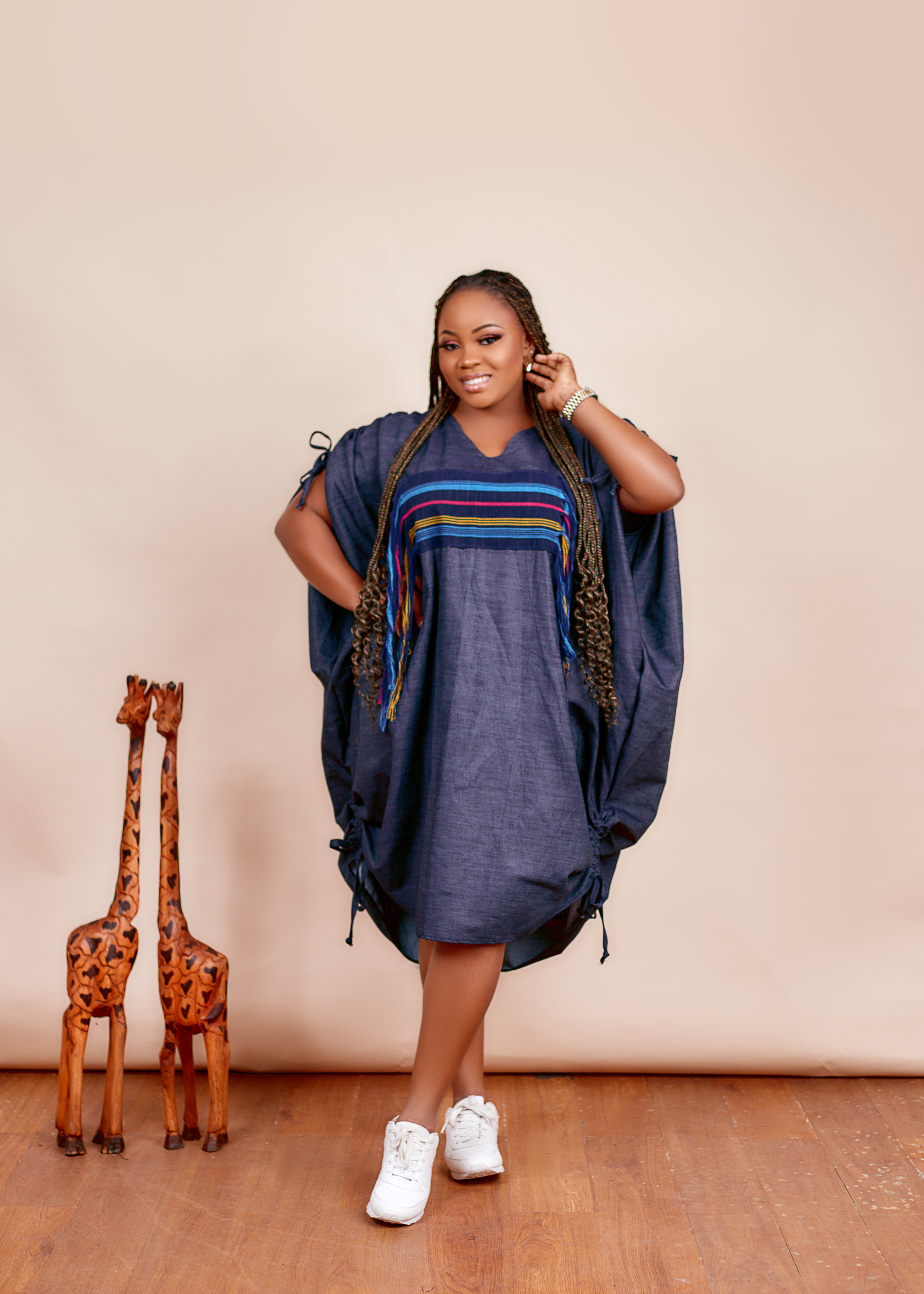aso oke short dress Lara Color Block Aso-oke and Raffia Mini Dress ADJOAA