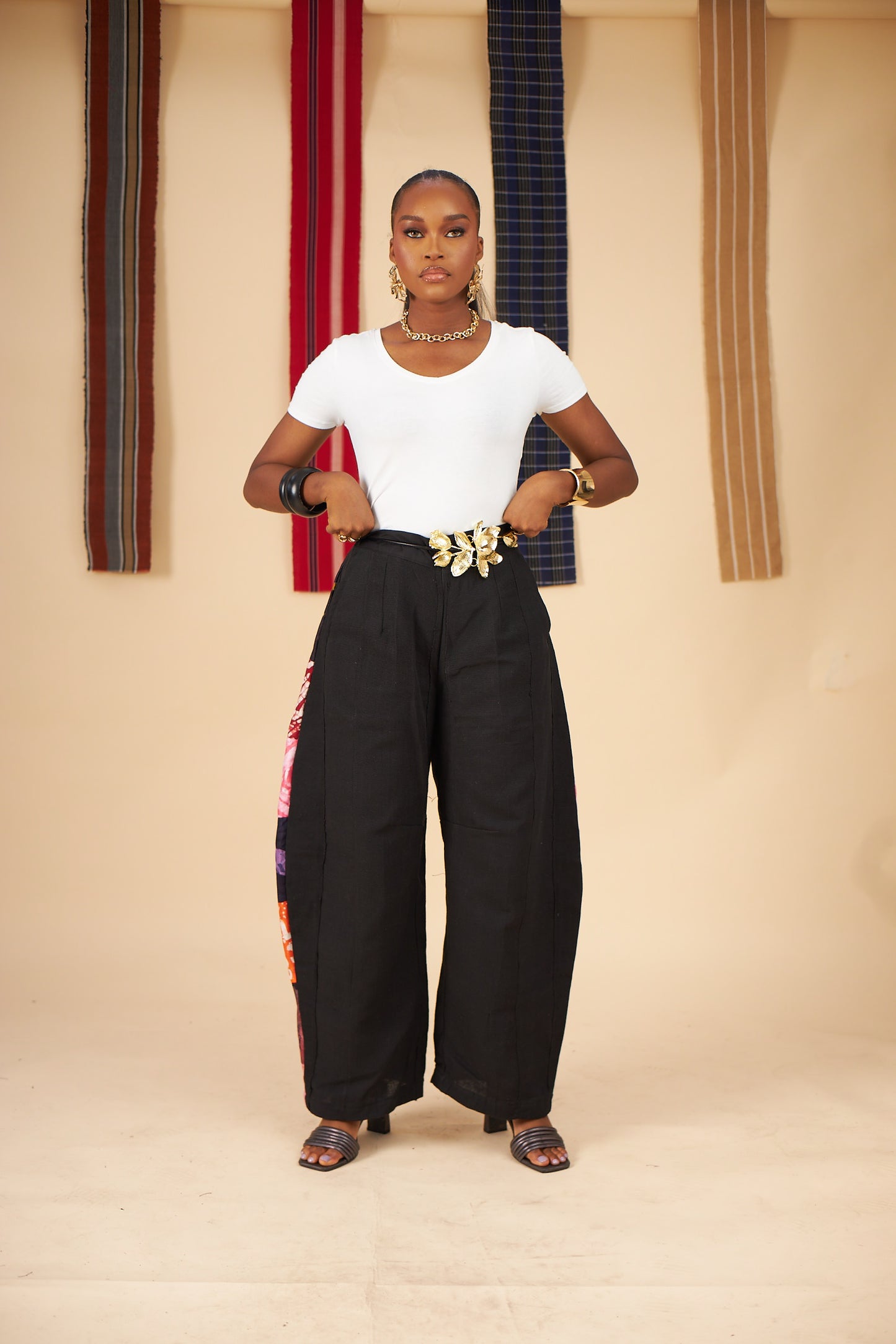 Aarin Aso Oke Adire Barrel Pants