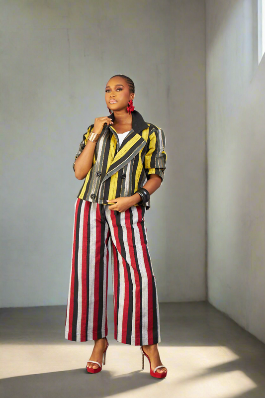 Omoefe Cropped Aso Oke Jacket Set