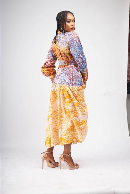 Katsan 2print Adire Dress
