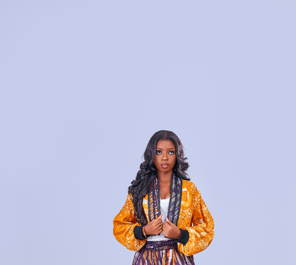 Nia Cropped Adire Bomber Jacket