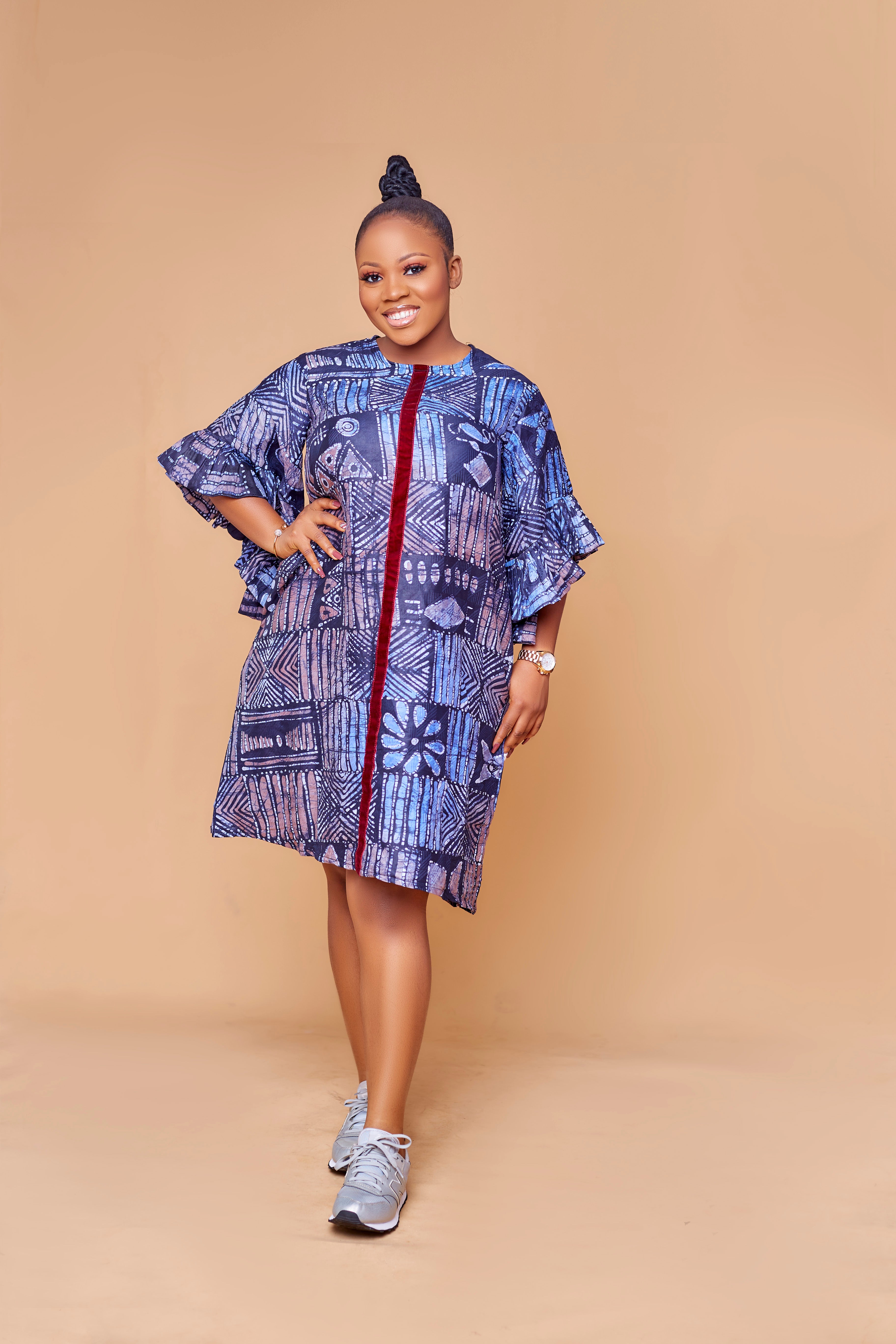 Haniya Adire Short Shift Dress DESIGN FOR LOVE Haniya Adire Short Shift Dress DESIGN FOR LOVE