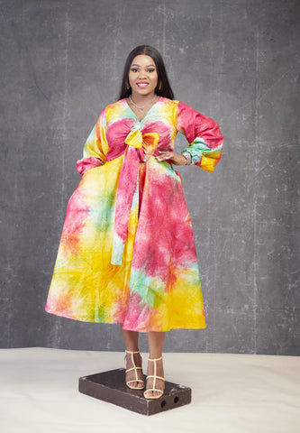 Adebimpe adire flared dress
