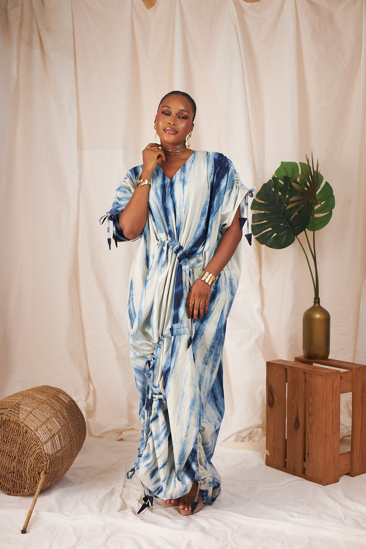Eshe Adjustable Drawstring Boubou – Indigo