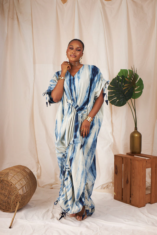 Eshe Adjustable Drawstring Boubou – Indigo
