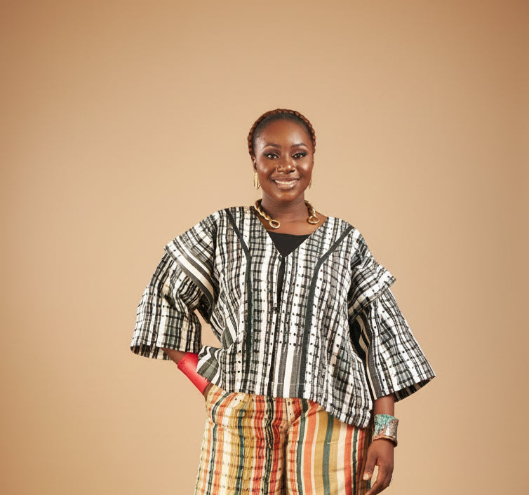 Black & White Onjawu Aso-Oke Boxy Jacket