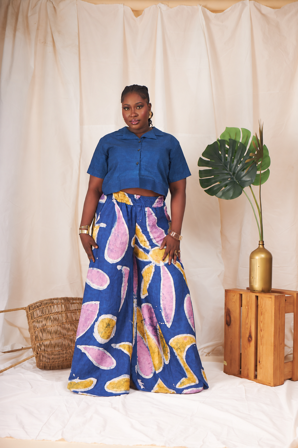 Nandi Adire Wide-Leg Pants Set