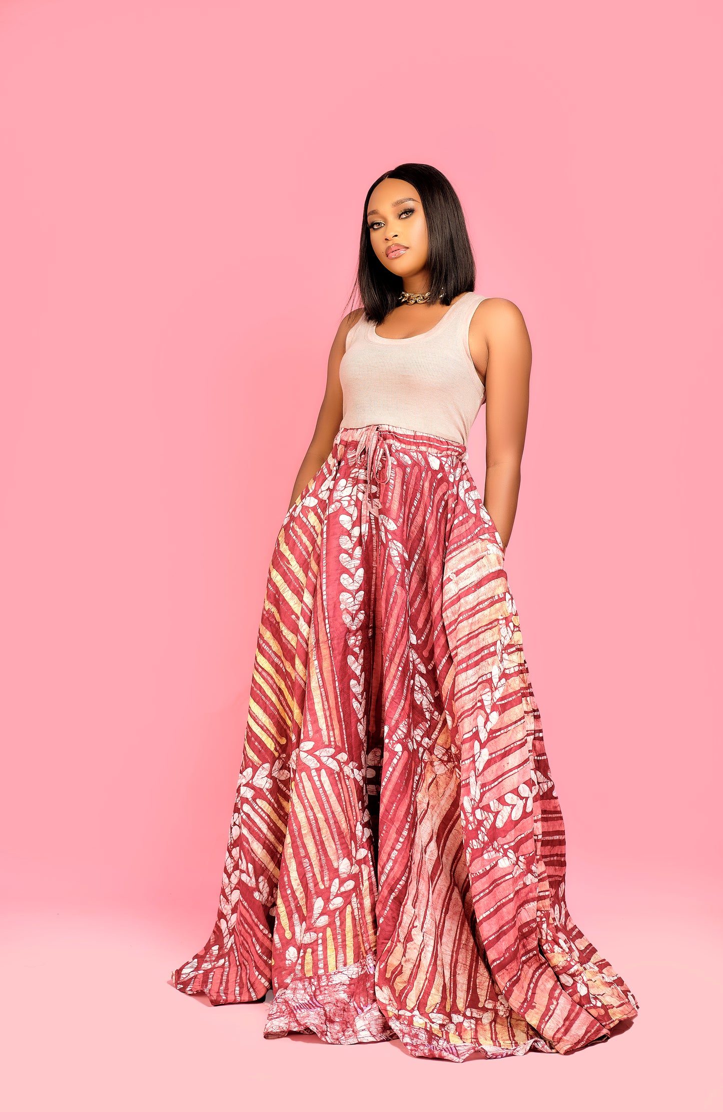 Habiba flared Adire Dress