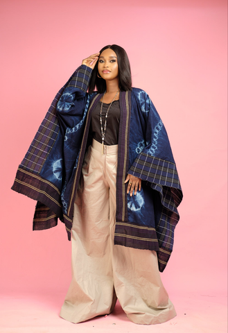 Gamila Adire cape jacket