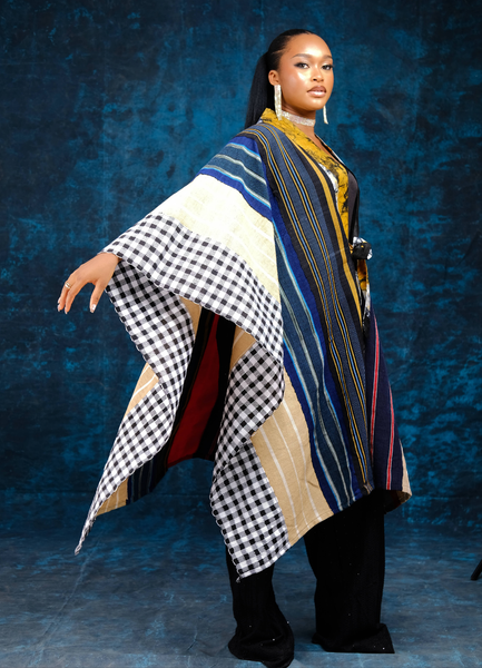 Simisola Aso oke & Adire cape jacket