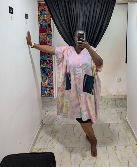 ECO Batik Agbada with aso oke