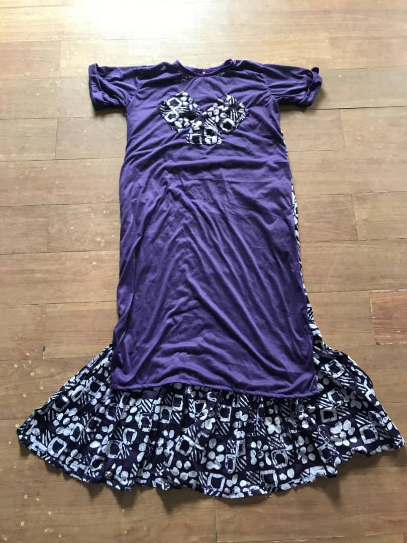 BF Marietta Jersey and adire tee shirt dress