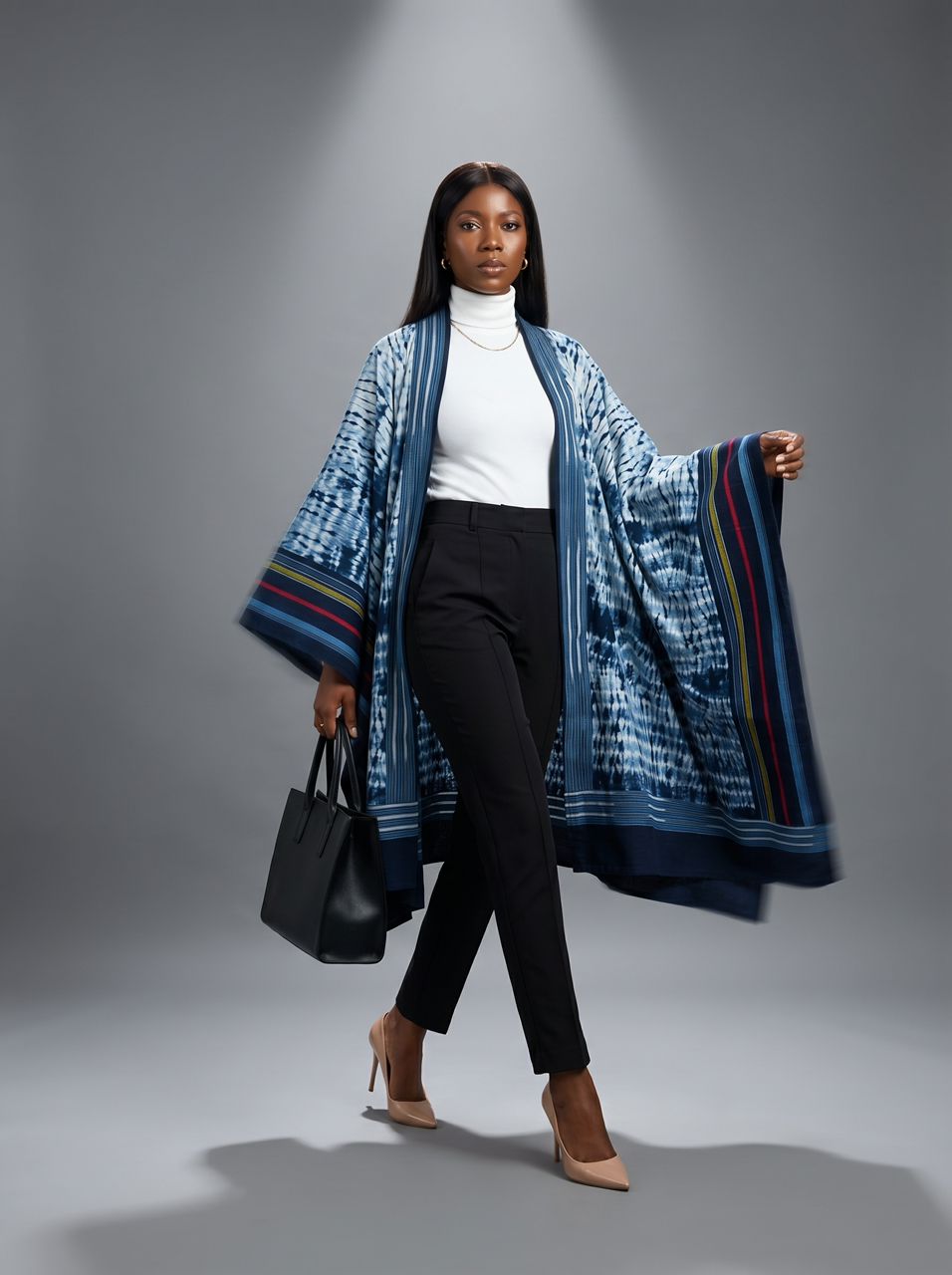 Wande Adire cape jacket