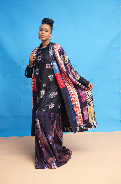 Adetoun adire kimono jacket