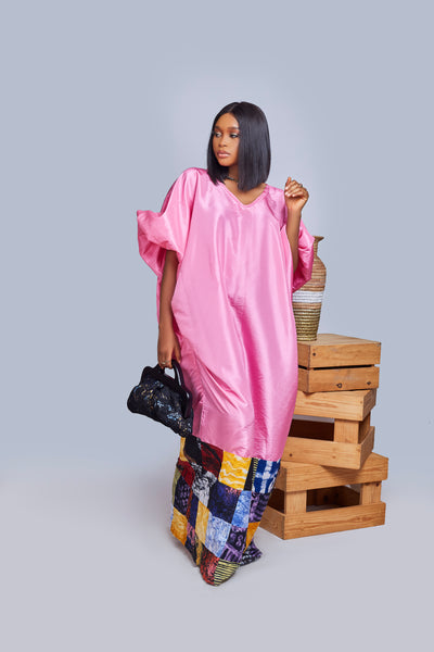 Doris taffeta patch Adire boubou