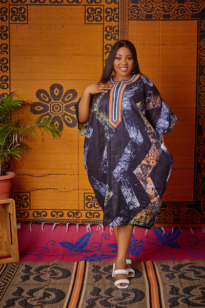 Mfon Adire Bou-bou Dress