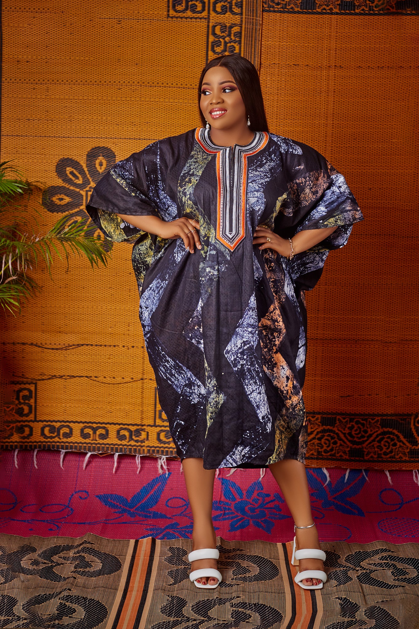 Mfon Adire Bou-bou Dress