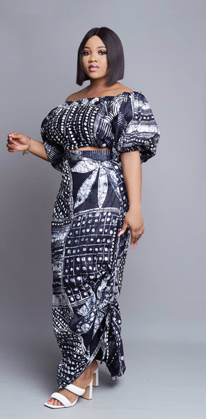 Ifeanuli  Adire Cropped and skirt set.