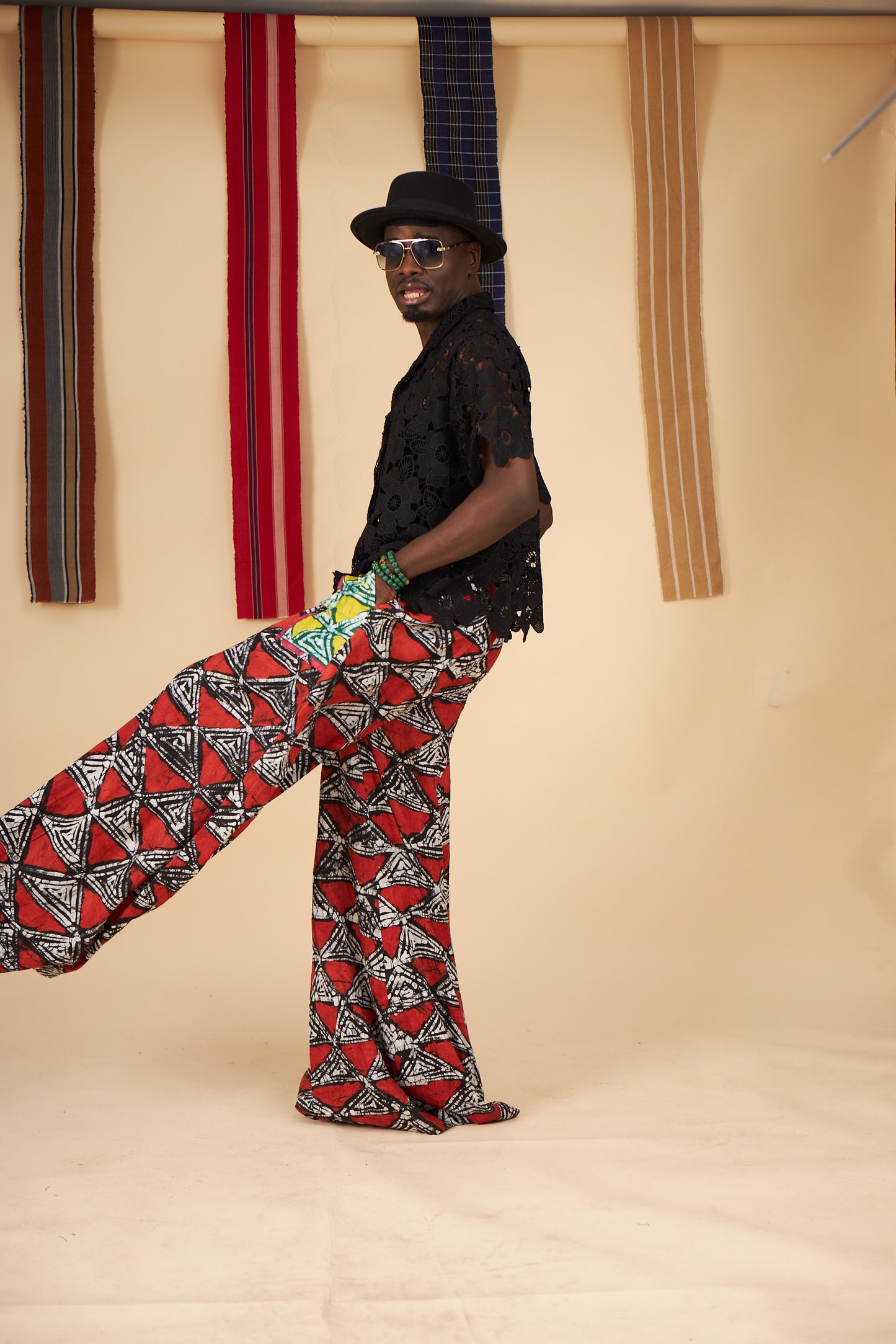Hakeem Lace and Adire Pants set(Male Version)