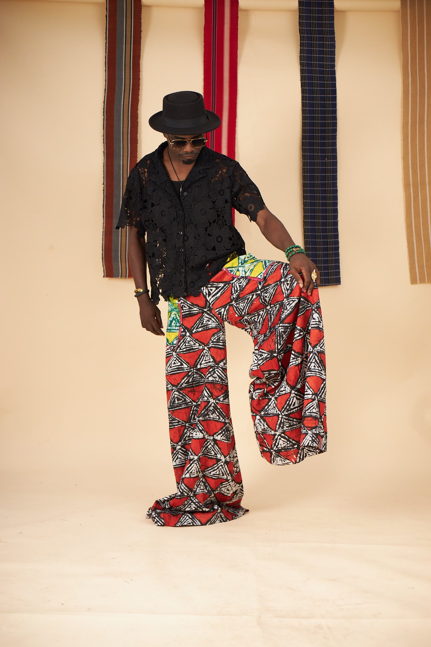 Hakeem Lace and Adire Pants set(Male Version)