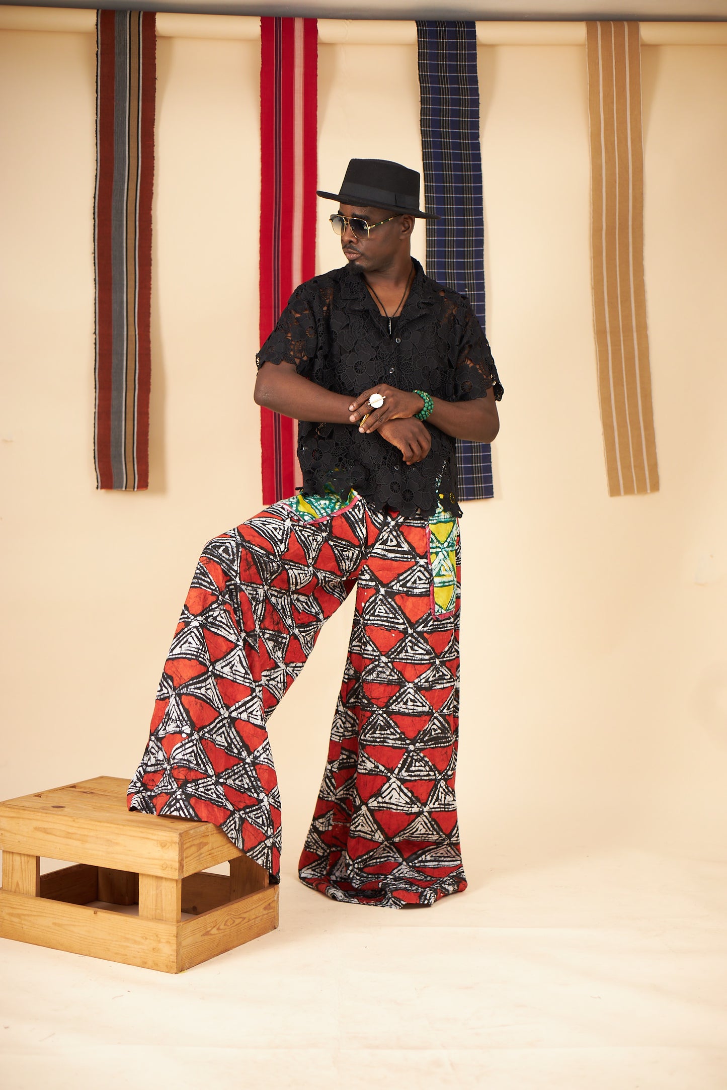 Hakeem Lace and Adire Pants set(Male Version)