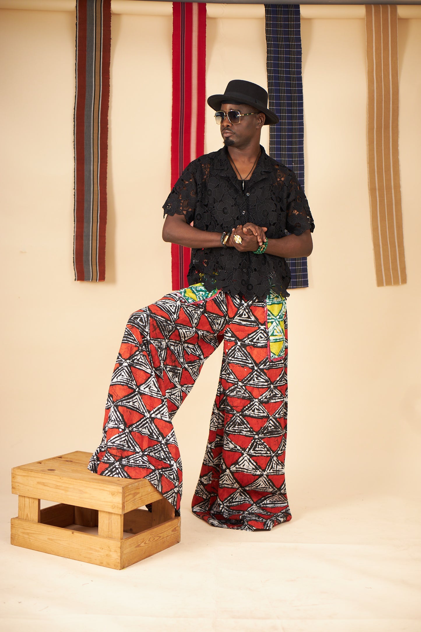 Hakeem Lace and Adire Pants set(Male Version)