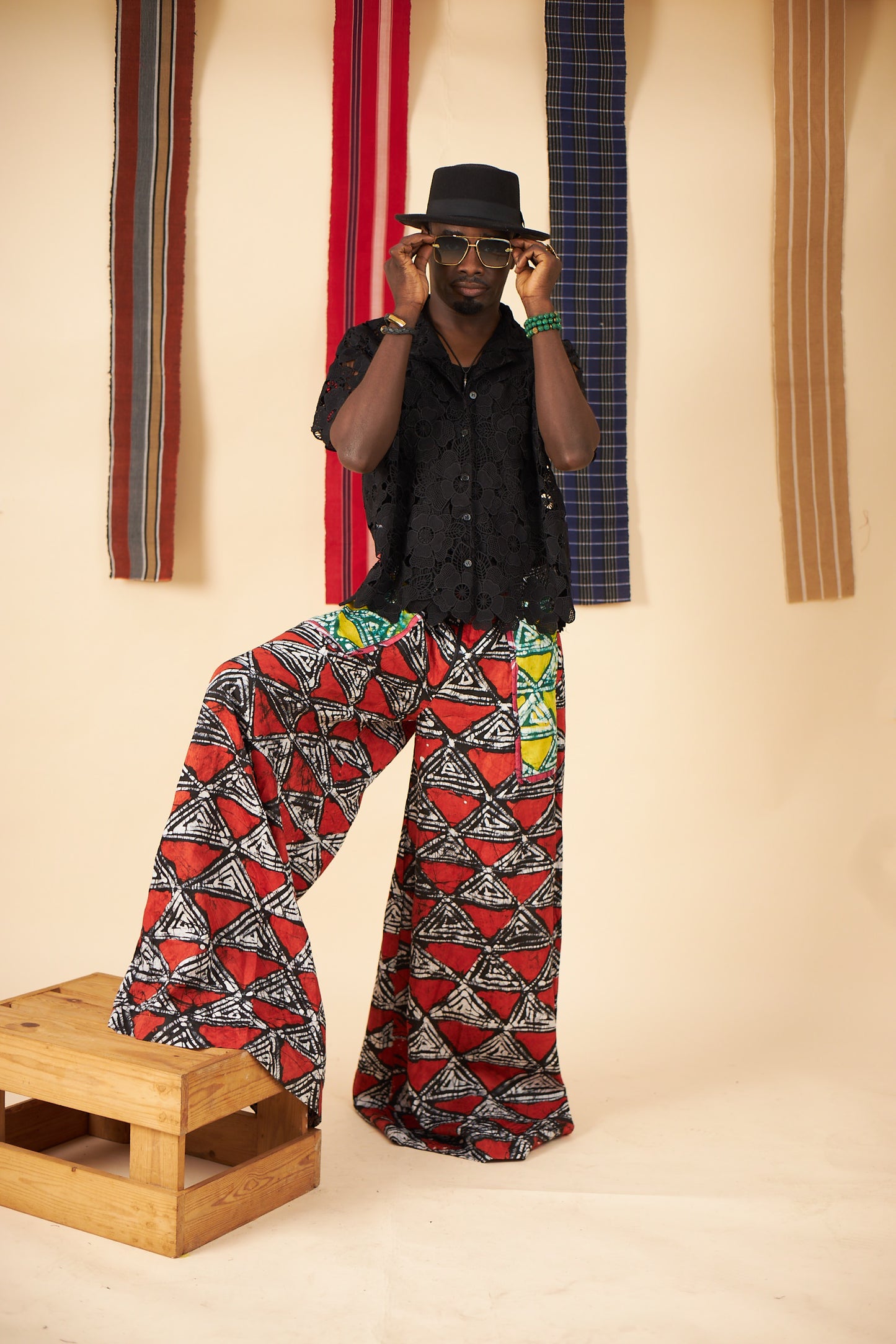 Hakeem Lace and Adire Pants set(Male Version)