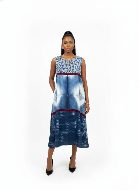 BF 2print Adire dress