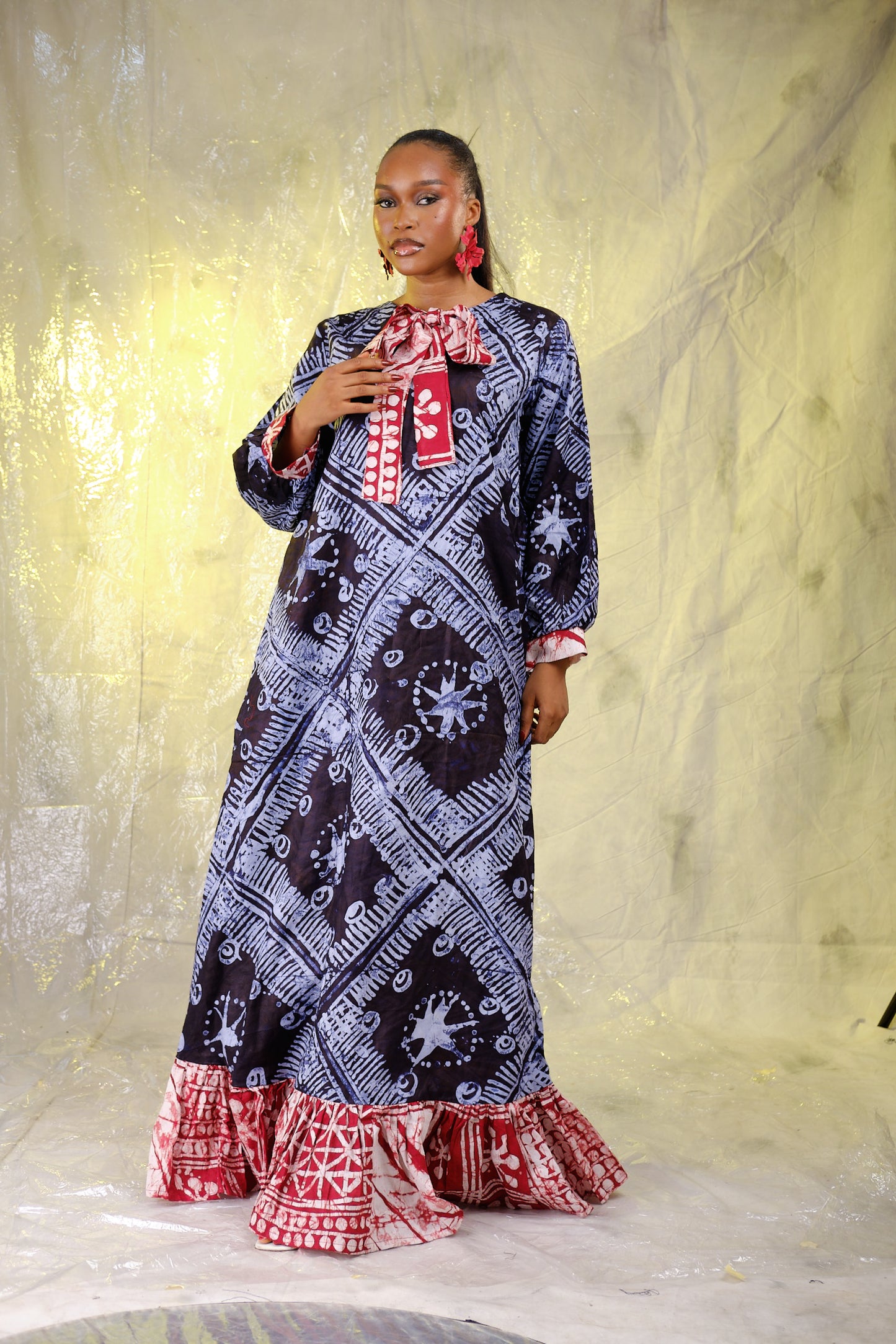 Sadiya Adire  Long Dress