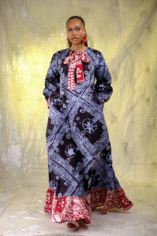 Sadiya Adire  Long Dress