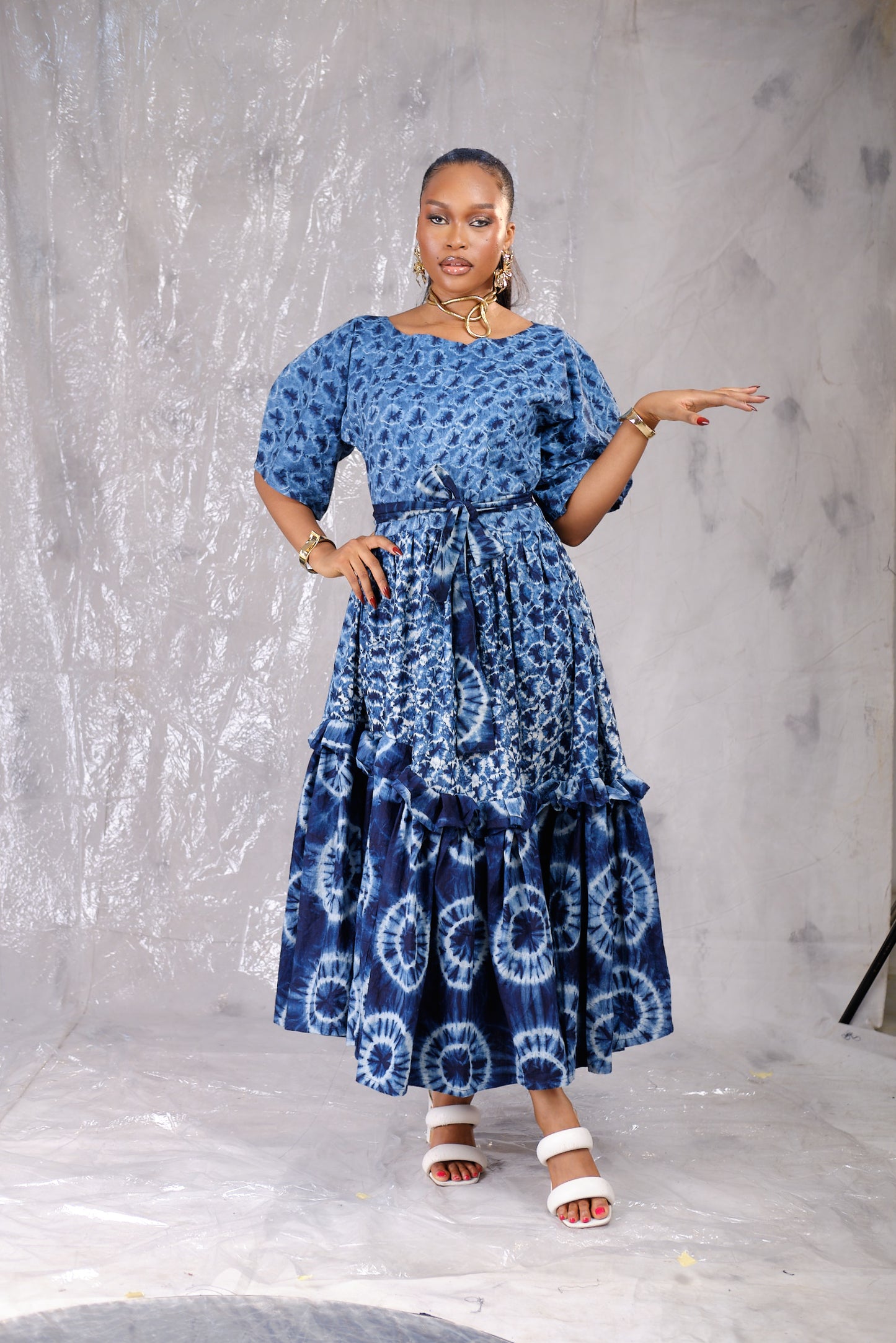 Kikelomo Barrel Sleeve Dress