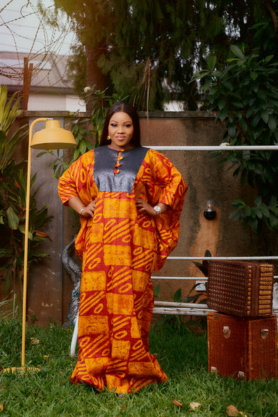 Made Adire Kaftan Dress