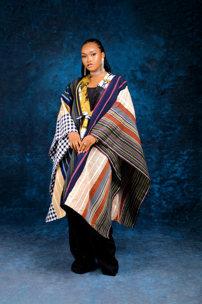 Simisola Aso oke & Adire cape jacket
