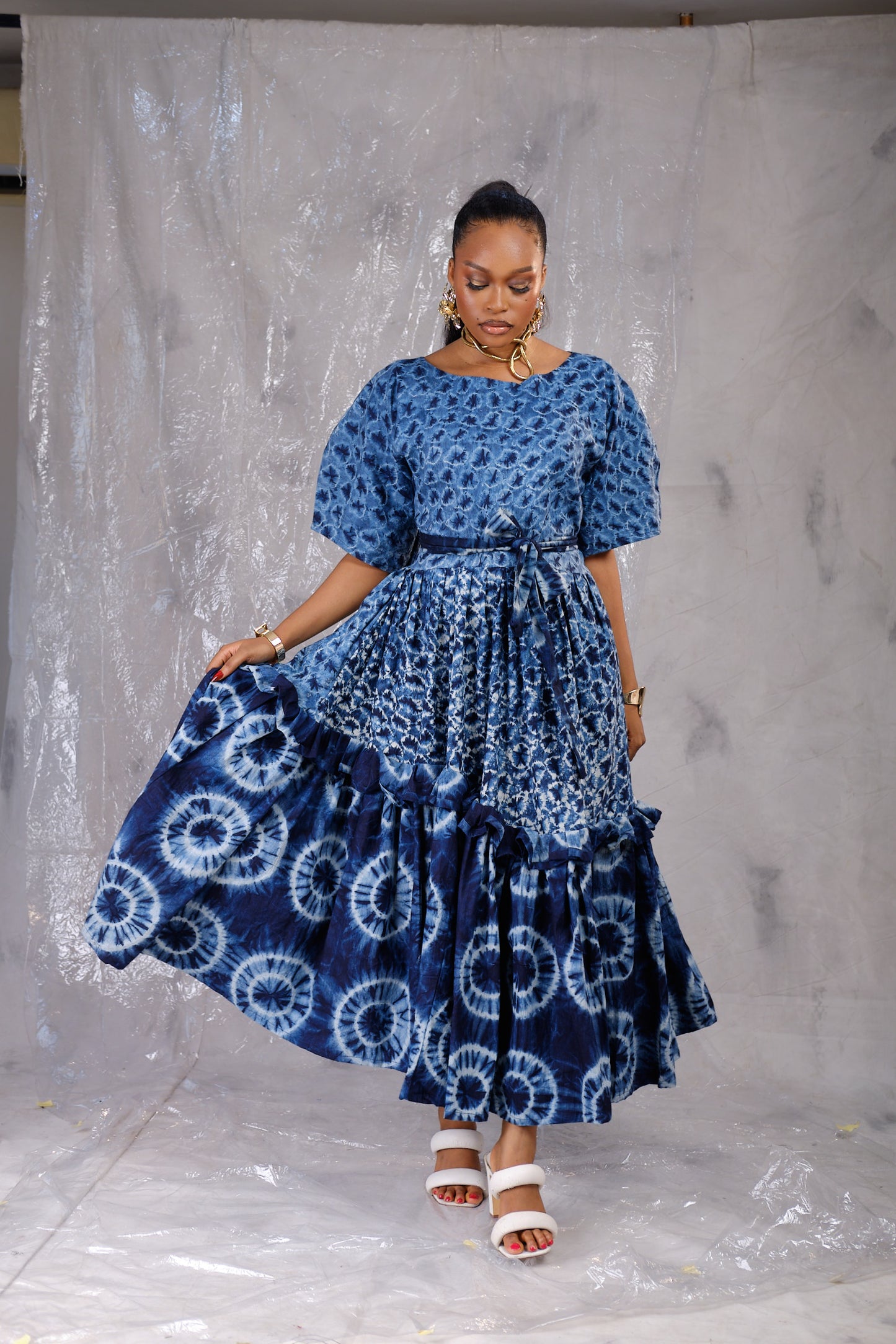 Kikelomo Barrel Sleeve Dress