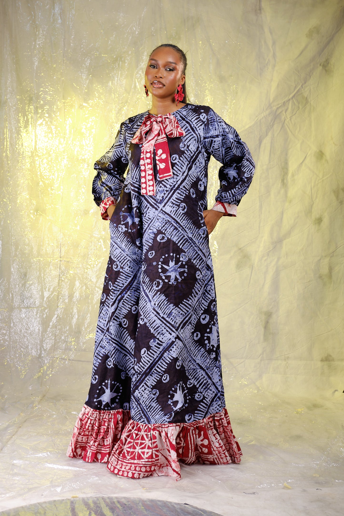 Sadiya Adire  Long Dress