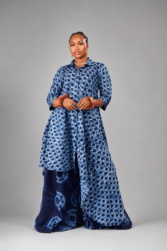 Hafsat shirt dress and pants set