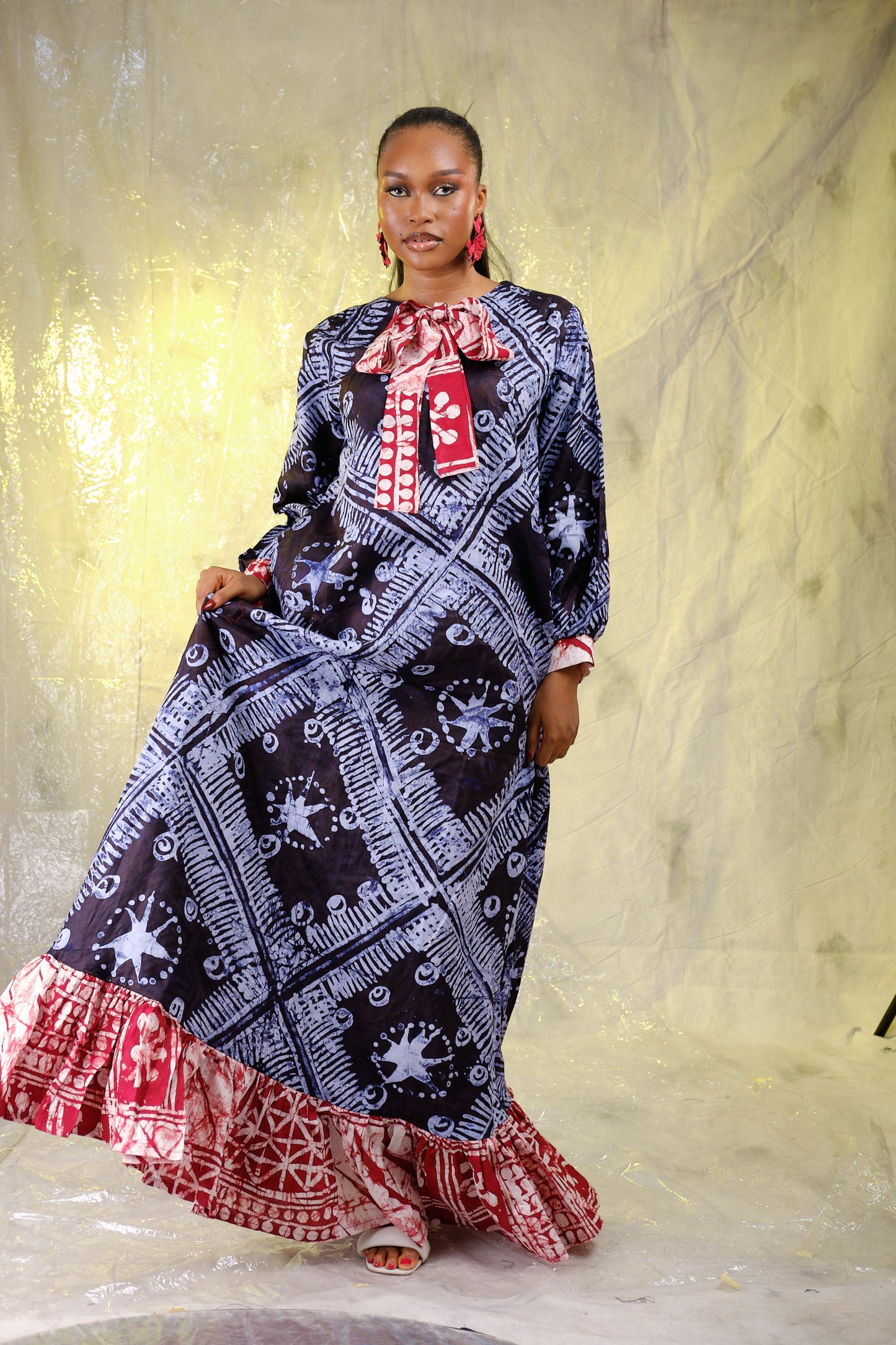 Sadiya Adire  Long Dress