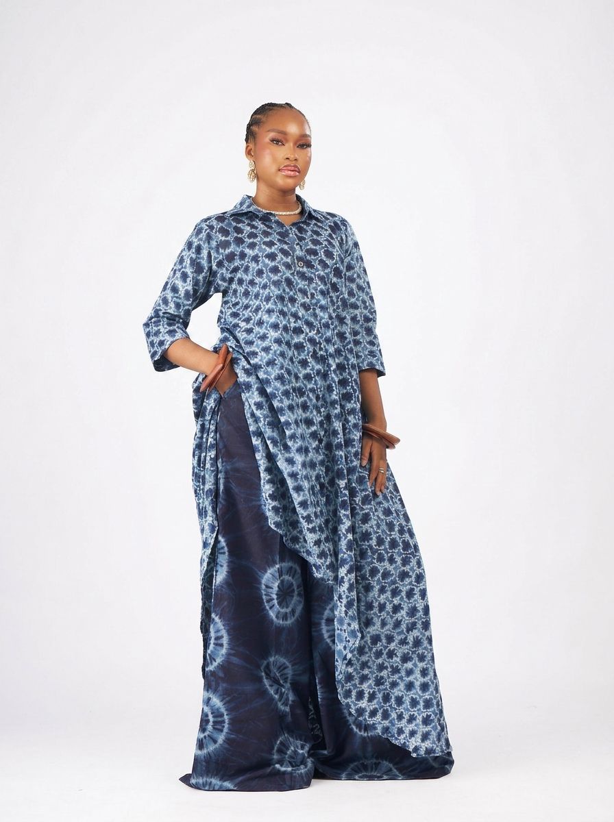 Hafsat shirt dress and pants set