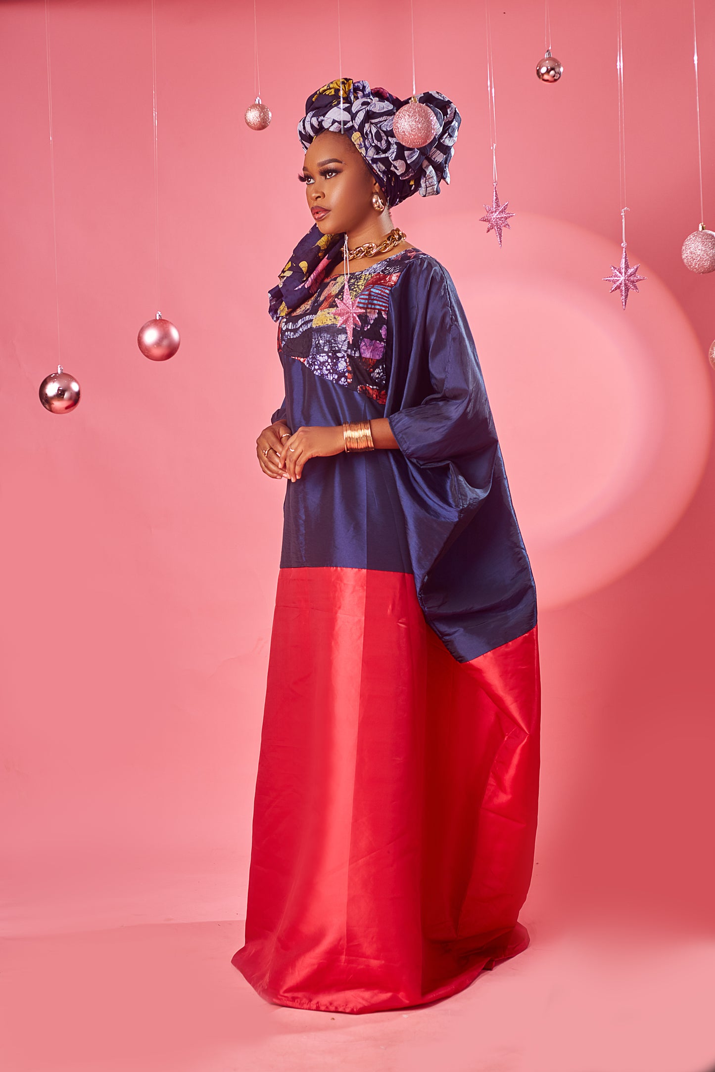 Abi Colour Block Taffetta boubou