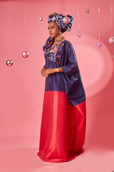 Abi Colour Block Taffetta boubou