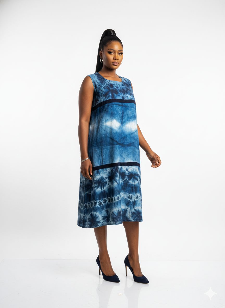 BF 2print Adire dress