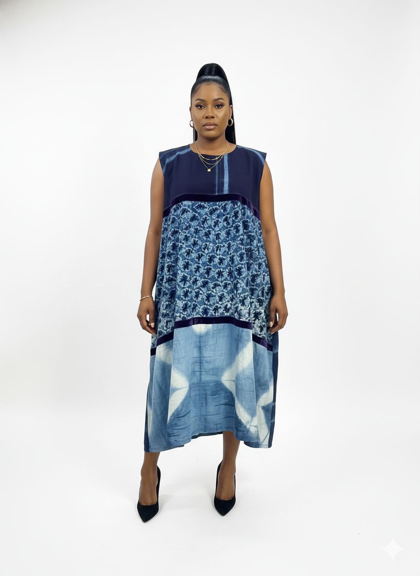 BF 2print Adire dress