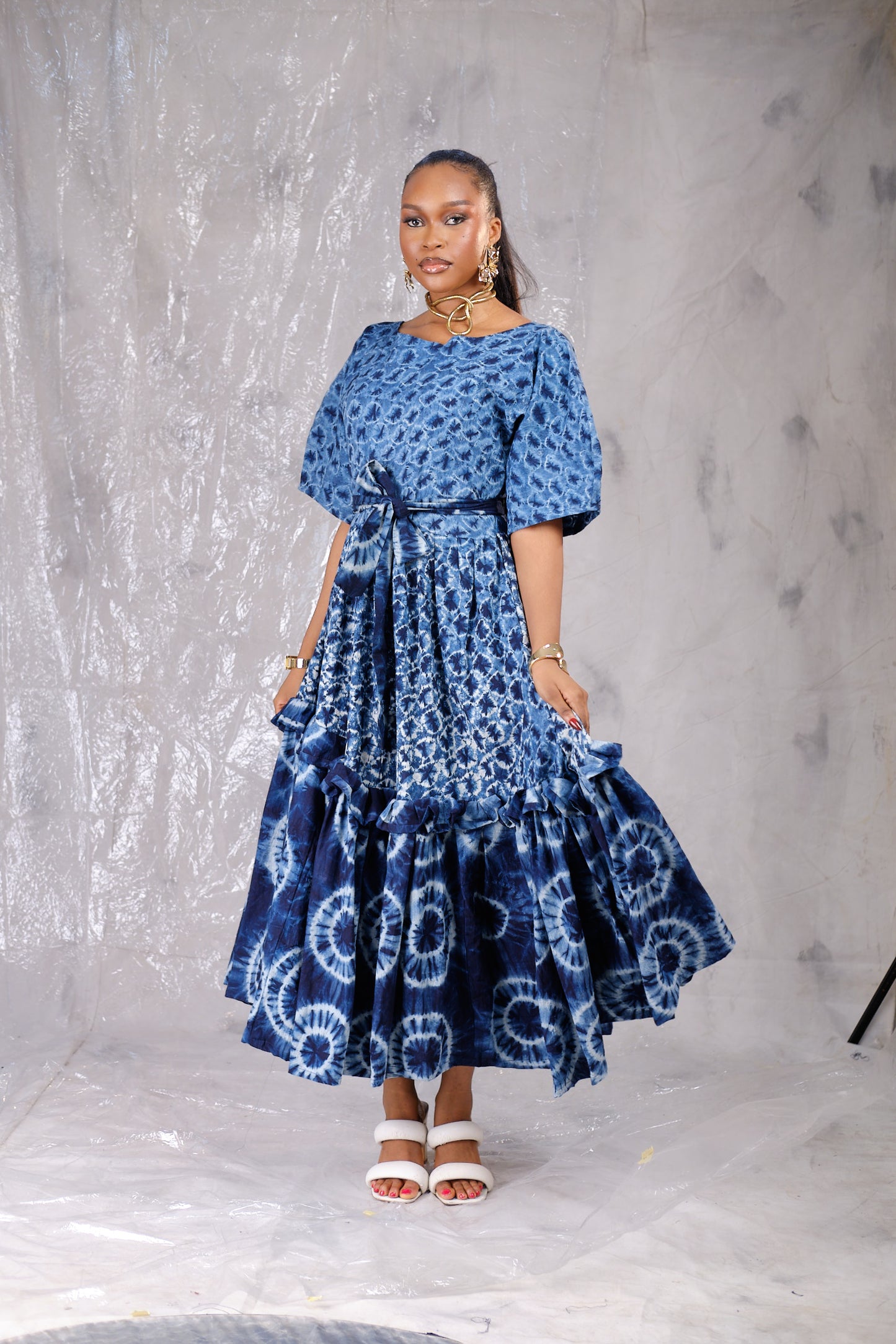 Kikelomo Barrel Sleeve Dress