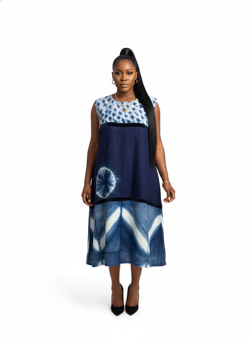 BF 2print Adire dress