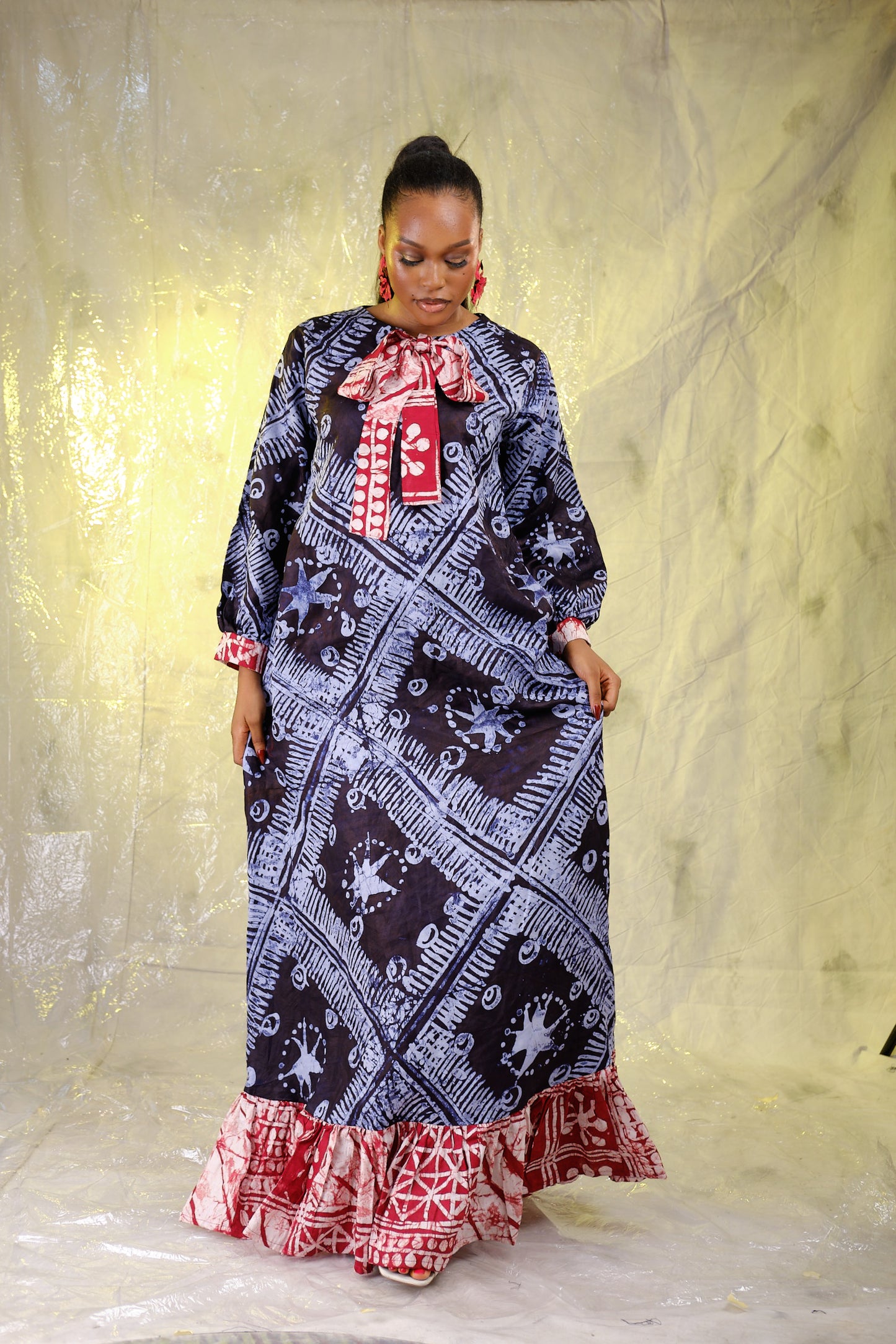 Sadiya Adire  Long Dress